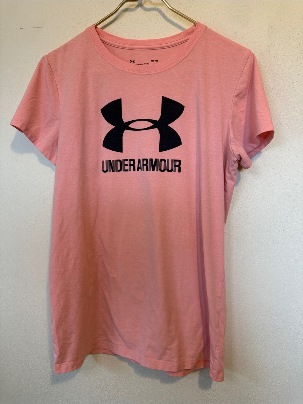 Under Armour Coral Pink Logo HeatGear Tee